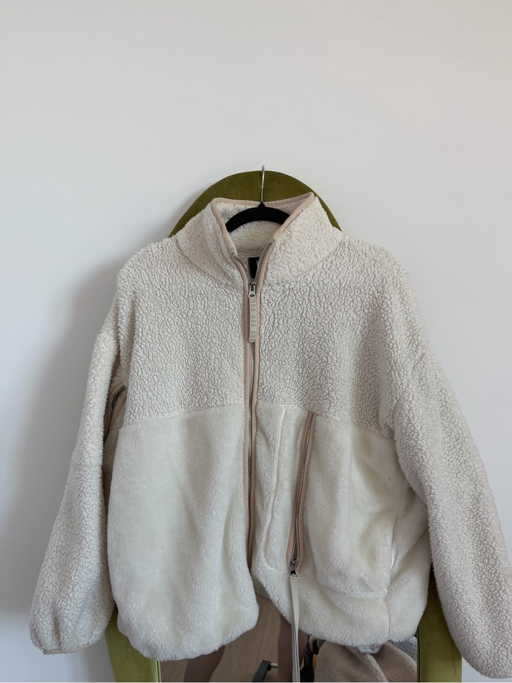 UGG Cream Sherpa Zip Front Teddy Jacket